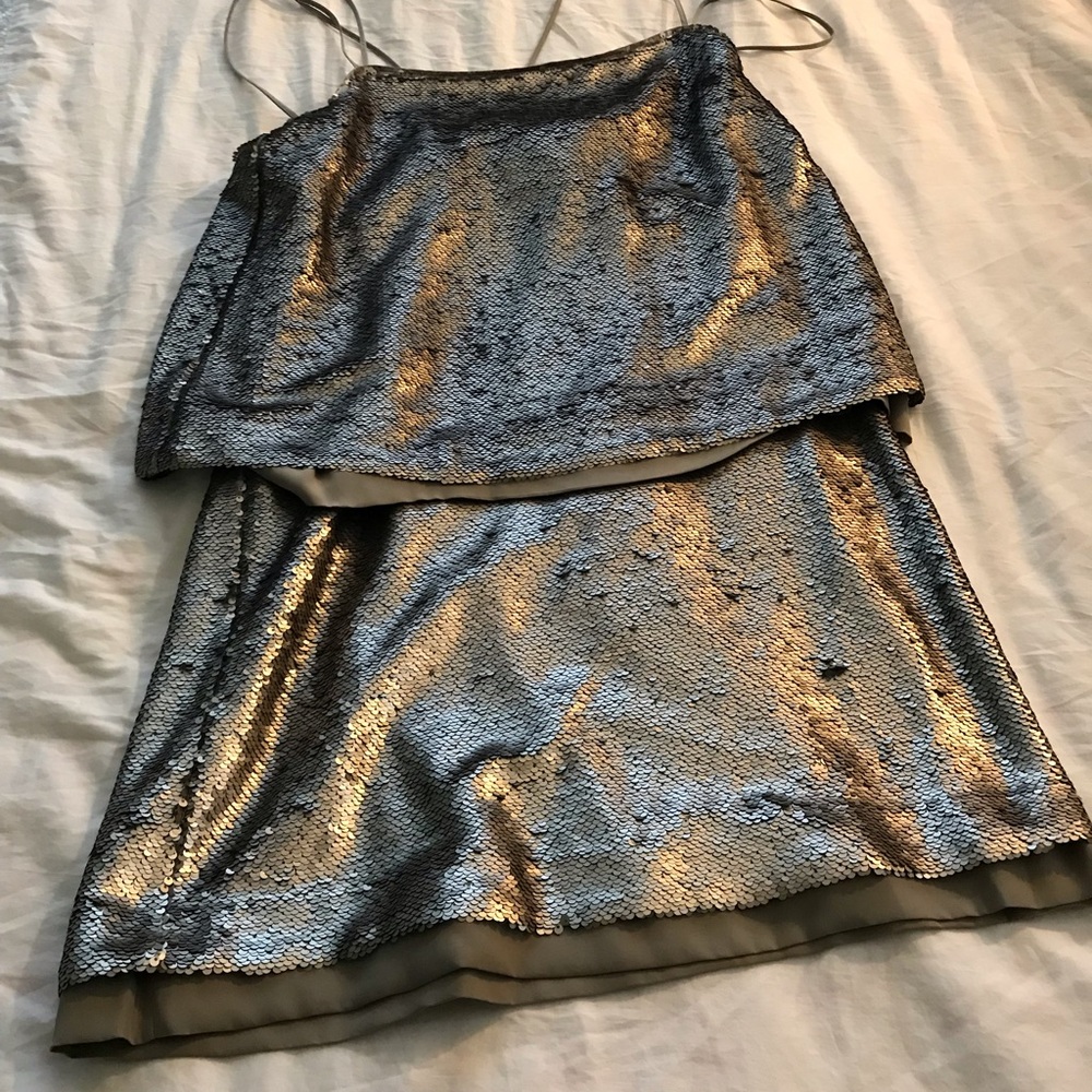 Sequin silver dress